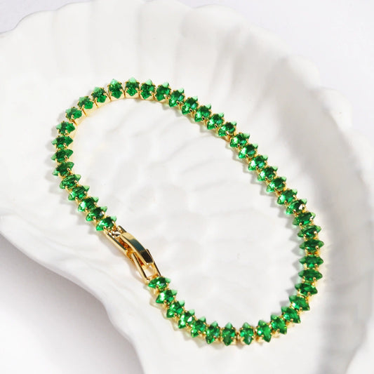 Wholesale Copper Zirconia Geometric Style Light Luxury Women's Bracelet