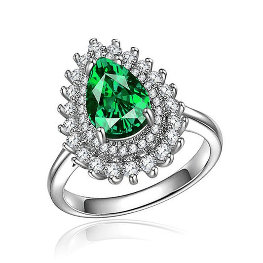 Wholesale Highend Dropshaped Copper Ring For Women With Inlaid Zircon Design