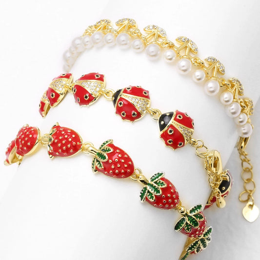 Wholesale Jewelry Fruit Style Copper Electroplating Bracelet