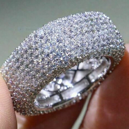 Wholesale Jewelry Geometric Copper Ring With Microencrusted Diamond And Sparkling Zircon For Women