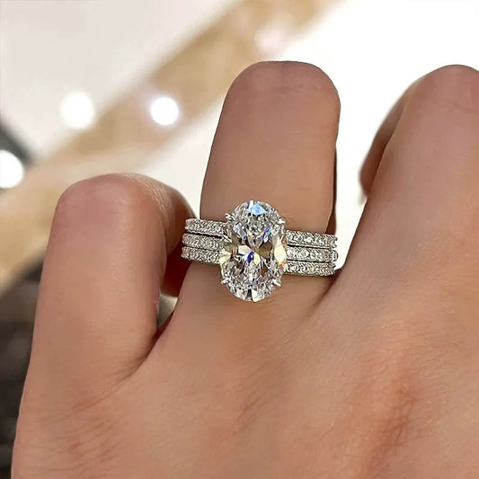Wholesale Jewelry Light Luxury Geometric Copper Ring With Zircon Design