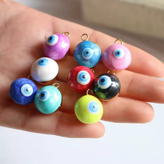 Wholesale Jewelry Retro Style Eye Pattern Copper Oil Dripping Electroplated Pendant Necklace Bracelet Accessory