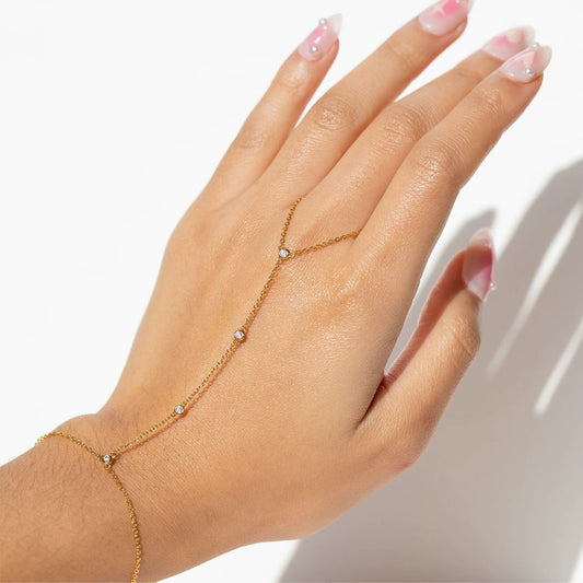 Wholesale Jewelry Simple Exquisite Copper Ring Bracelet For Women With Zircon Inlay