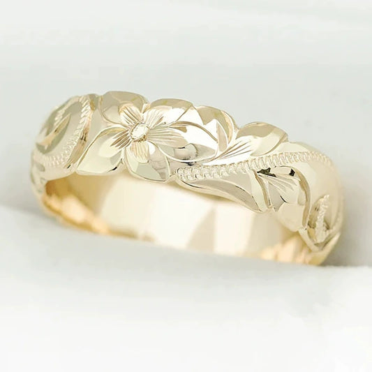 Wholesale Jewelry Simple Fashion Copper Ring With Rose Flower And Geometric Pattern Electroplated For Women
