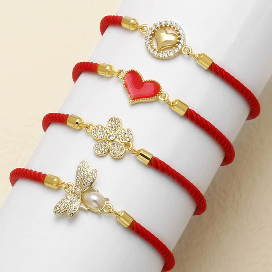 Wholesale Jewelry Simple Style Heart Shaped Copper Goldplated Electroplating Bracelet