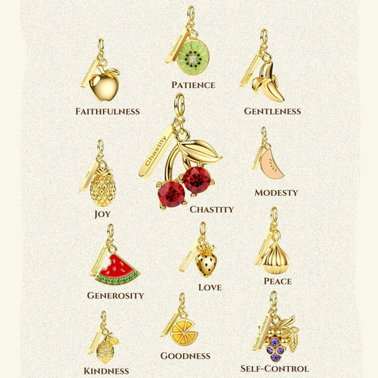 Wholesale Jewelry Tropical Fruit Copper Titanium Steel Electroplating Pendant Necklace Bracelet