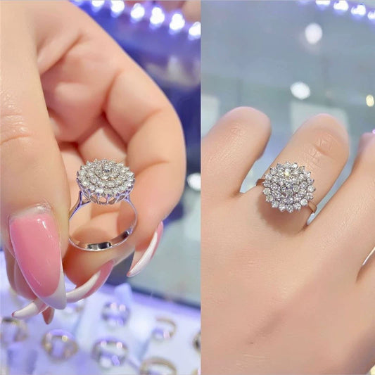 Wholesale Ladies Copper Ring With Micro Inlaid Zircon And Geometric Design
