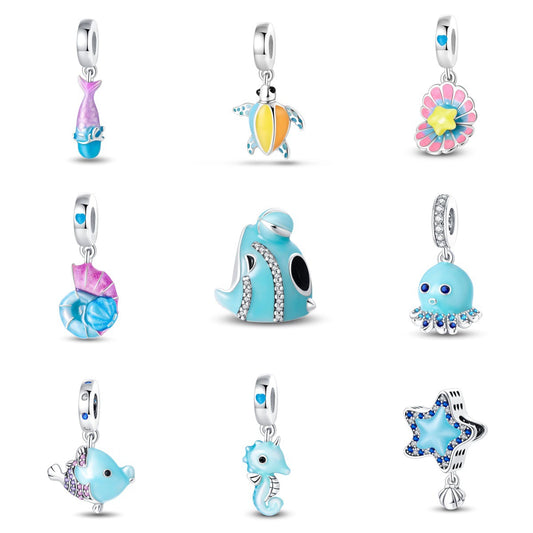 Wholesale Luminous Ocean Animal Design Bracelet Copper Silver Plated Dripping Oil
