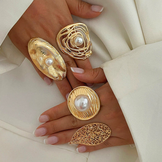 Wholesale Metal Geometric Electroplated Open Ring For Women