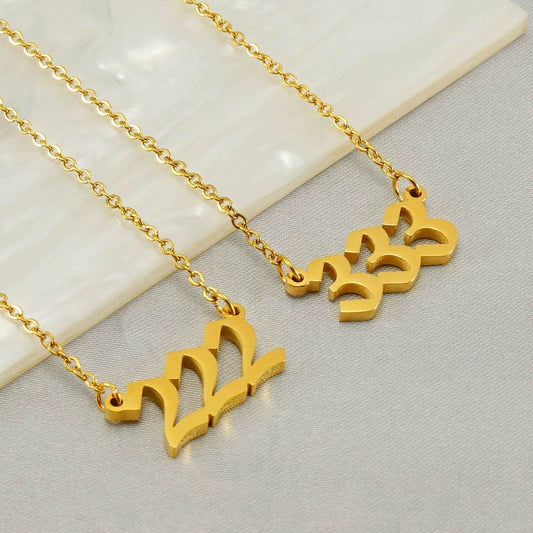 Wholesale Minimalist Stainless Steel And Titanium Steel Necklace With Letters Numbers Text Pattern And Cross Chain Electroplated