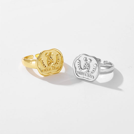 Wholesale Ring Copper Geometric Electroplated Platinum 18K Gold Fashion Opening Adjustable Women's