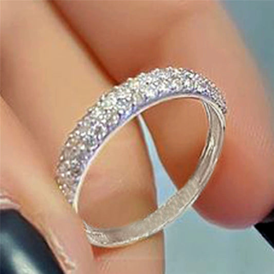 Wholesale Ring Copper Zircon Geometric Couple Stacked Design