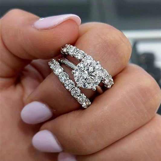 Wholesale Rings Copper Zircon Geometric Style For Women And Couple