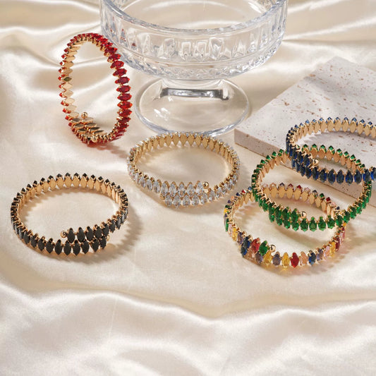Wholesale Simple Light Luxury Copper Zircon Set Bracelet Jewelry For Female