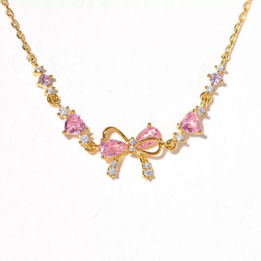 Wholesale Sweet Style Women's Bracelet With Love Zircon Butterfly And Bow Tie Pattern Copper And Plastic Material
