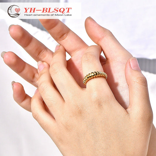 Wholesale Stainless Steel Electroplated 18K Gold Star Ring Unisex Minimalist Style