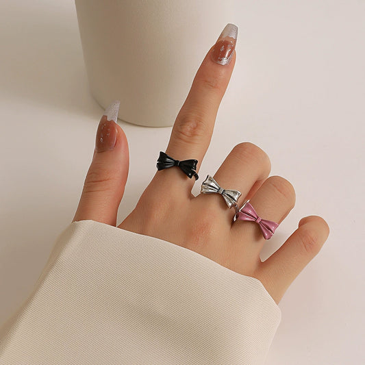 Wholesale Women's Copper Bow Open Ring With Electroplating