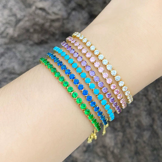 Wholesale Women's Copper Geometric Inlaid Zircon Bracelet