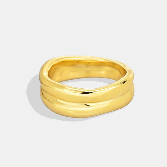 Wholesale Women's Copper Geometric Irregular Goldplated Ring