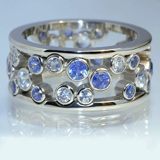 Wholesale Women's Copper Ring With Geometric Pattern And Zircon