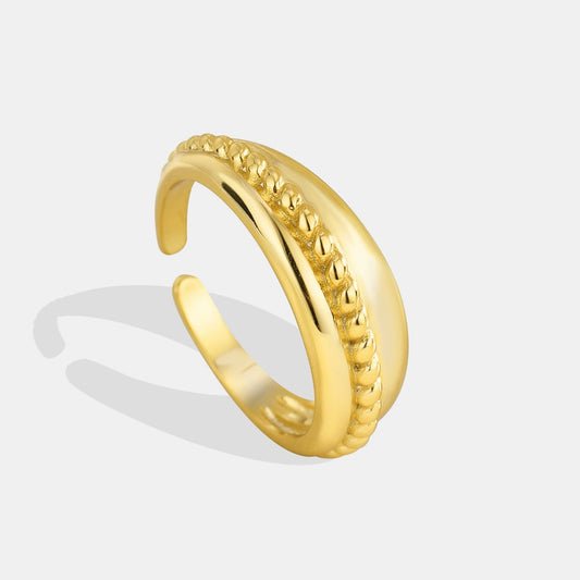 Wholesale Women's Copper Twist Wavy Open Finger Ring With Electroplating