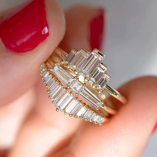 Wholesale Women's Copper Zircon Geometric Ring
