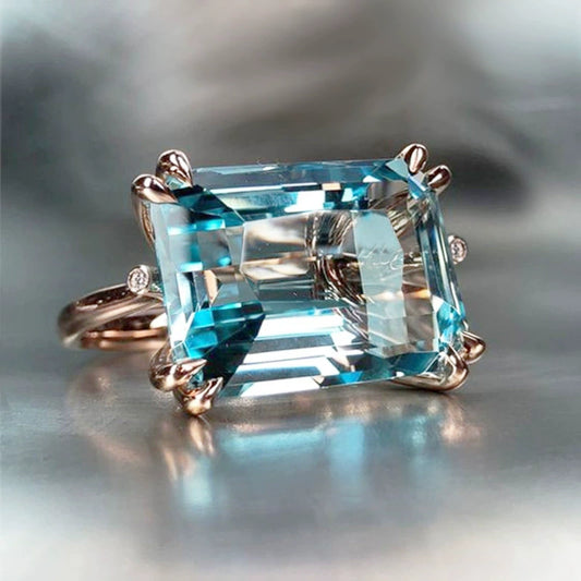 Wholesale Women's Copper Zircon Ring With Geometric Design