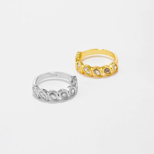 Wholesale Women's Fashionable Geometric Copper Ring With Platinum And 18K Gold Electroplating