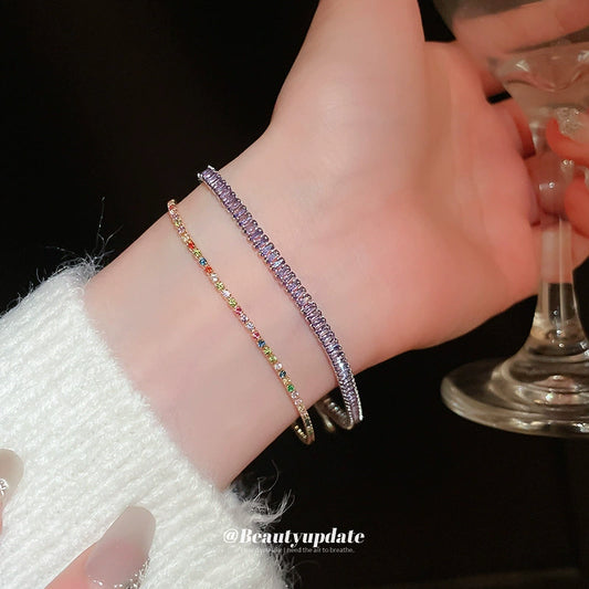 Wholesale Women's Light Luxury Geometric Copper Zircon Bracelet