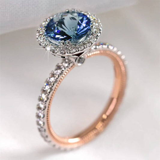 Wholesale Women's Light Luxury Geometric Zircon Microinlaid Copper Silver Plated Ring