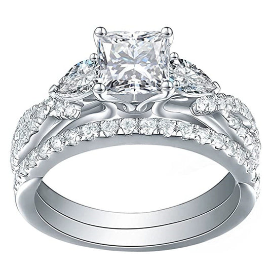 Wholesale Women's Retro Geometric Copper Inlaid Zircon Ring