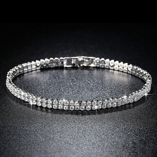 Women Fashion Luxury Jewelry Copper Geometric Bracelet With Electroplating