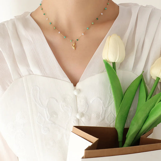 Women's Fashion Flower Stainless Steel Necklace Plating Stainless Steel Necklaces
