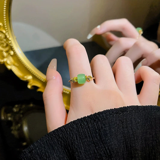 Women's Adjustable Opening Copper Ring With Geometric Style And Electroplating Treatment