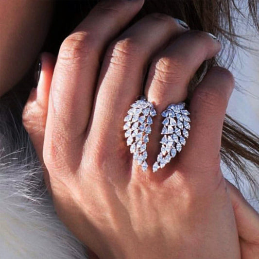Women's Adjustable Opening Ring Copper With Zircon And Geometric Design
