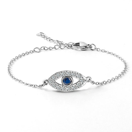 Women's Copper Geometric Devil's Eye Zircon Inlaid Crystal Bracelet