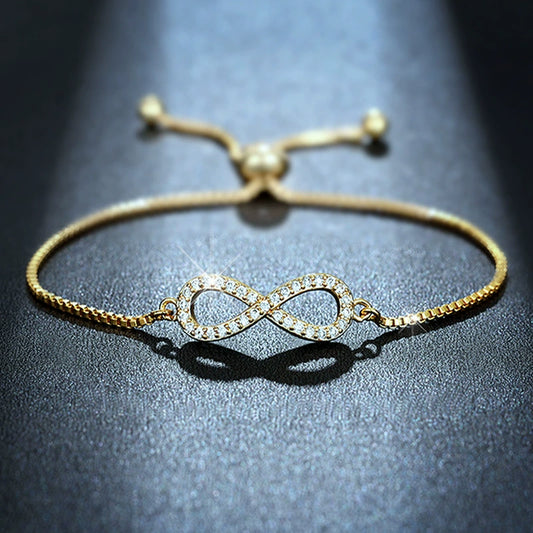 Women's Copper Geometric Zircon Microinlaid Elegant Bracelet