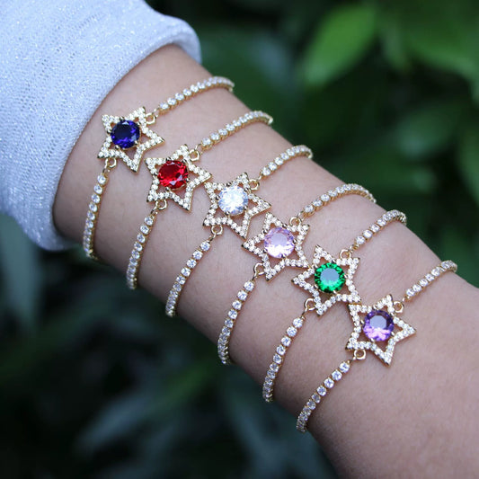 Women's Copper Star Microinlaid Electroplated Bracelet