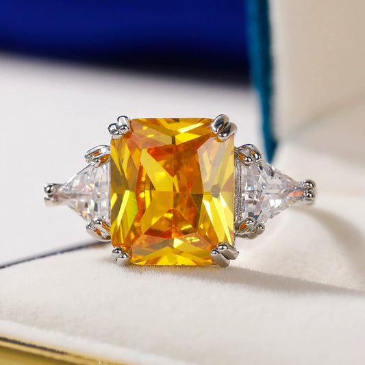 Women's Copper Zircon Geometric Ring