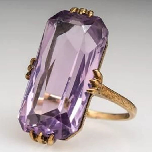 Women's Fashion Geometric Zircon Copper Ring Jewelry
