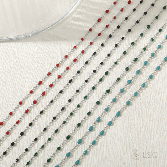 Women's Stainless Steel Minimalist Geometric Dripping Oil Fashion Necklace