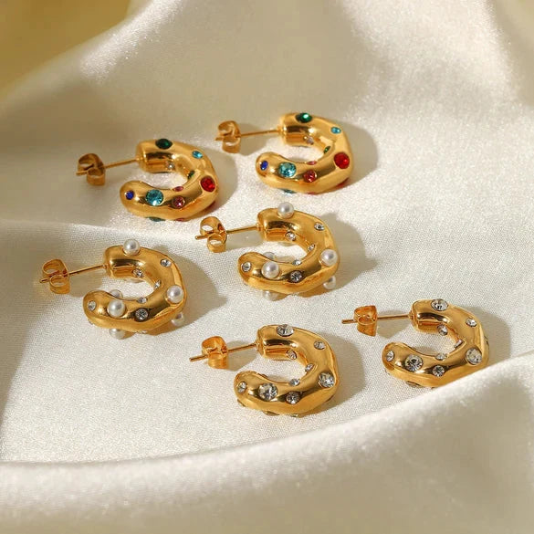 Wholesale 1 Piece IG Style Elegant Geometric Inlay Copper Zircon 18K ...