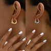 1 Pair Basic Vintage Style U Shape Plating Stainless Steel 18k Gold Plated White Gold Plated Hoop Earrings