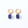 1 Pair Casual Vintage Style Simple Style Square Plating Stainless Steel Natural Stone Drop Earrings
