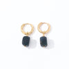 1 Pair Casual Vintage Style Simple Style Square Plating Stainless Steel Natural Stone Drop Earrings