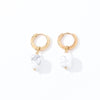 1 Pair Casual Vintage Style Simple Style Square Plating Stainless Steel Natural Stone Drop Earrings