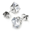 1 Pair Cool Style Shiny Round Plating Inlay Stainless Steel Brass Zircon White Gold Plated Platinum Plated Silver Plated Ear Studs
