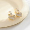 1 Pair Elegant Heart Shape Plating Inlay Copper Zircon Gold Plated Earrings