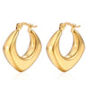 1 Pair Elegant Water Droplets Heart Shape Titanium Steel Hoop Earrings