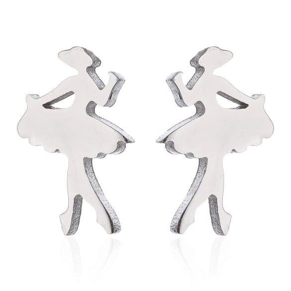 1 Pair Fashion Geometric Titanium Steel Plating Ear Studs